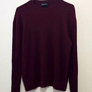 Emporio Armani Ribbed crewneck Sweater Dark red wine size medium (Missing)
